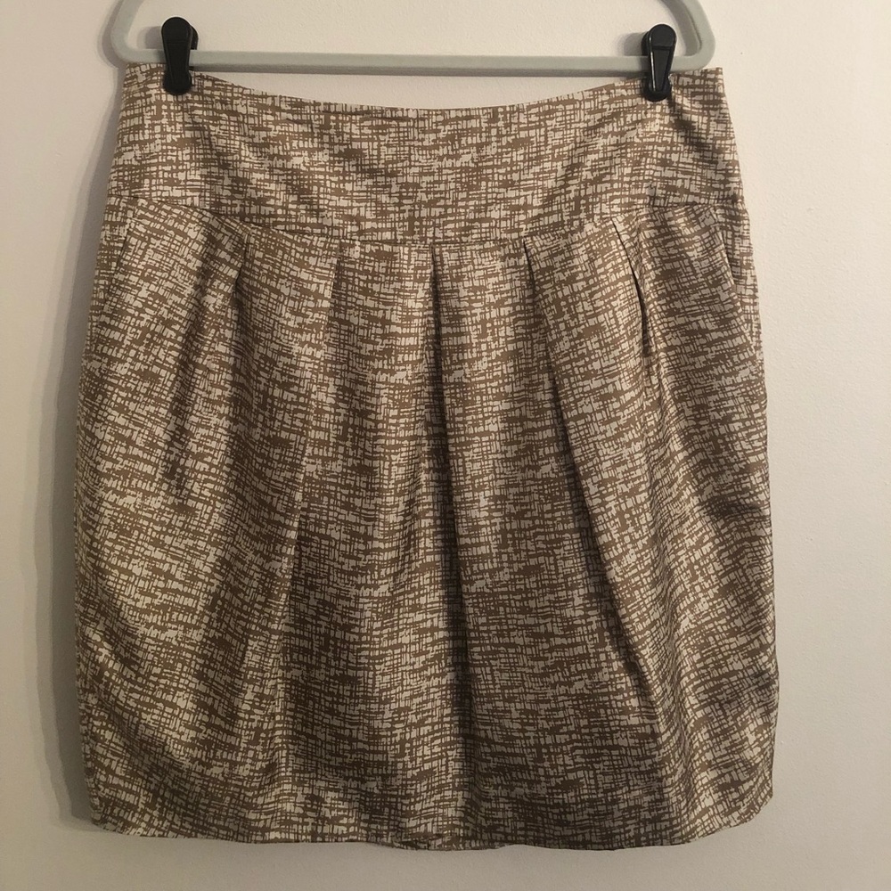 Silky Cream & Camel Banana Republic Skirt